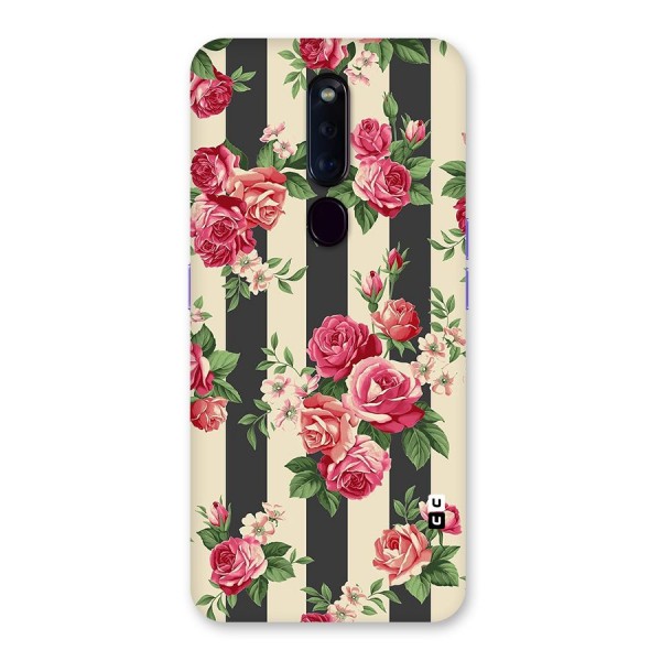 Stripes And Floral Back Case for Oppo F11 Pro