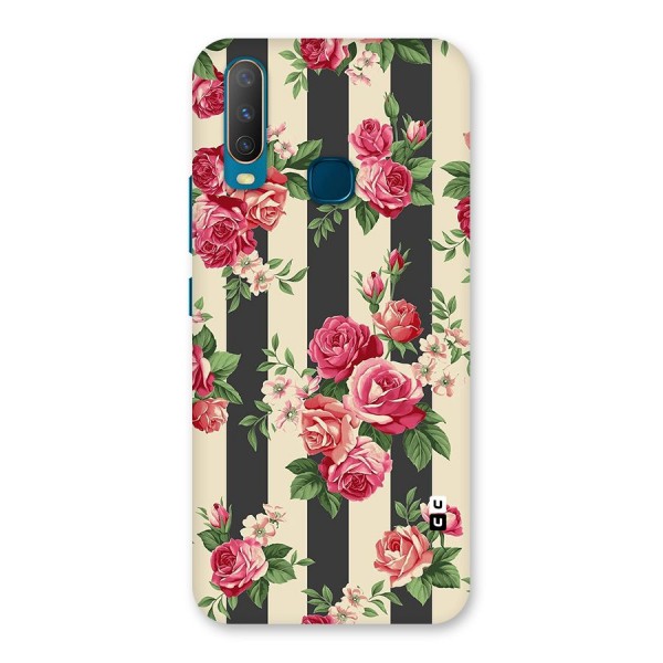 Stripes And Floral Back Case for Vivo Y15