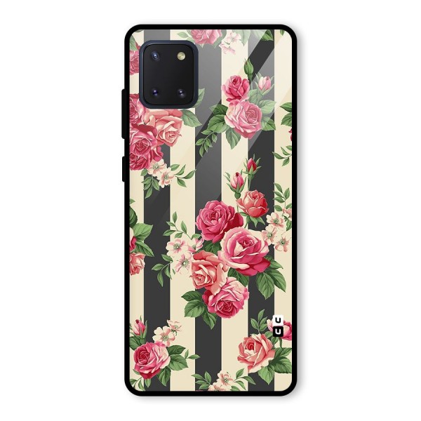 Stripes And Floral Glass Back Case for Galaxy Note 10 Lite