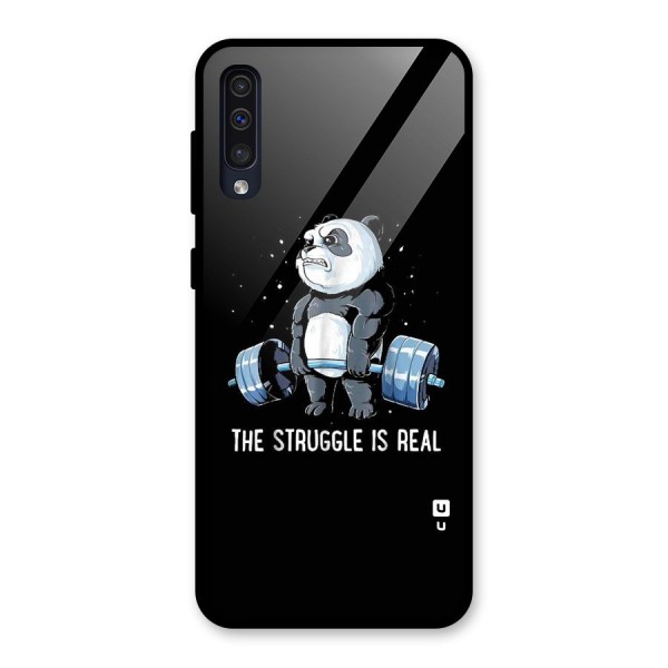 Struggle is Real Panda Glass Back Case for Galaxy A30s