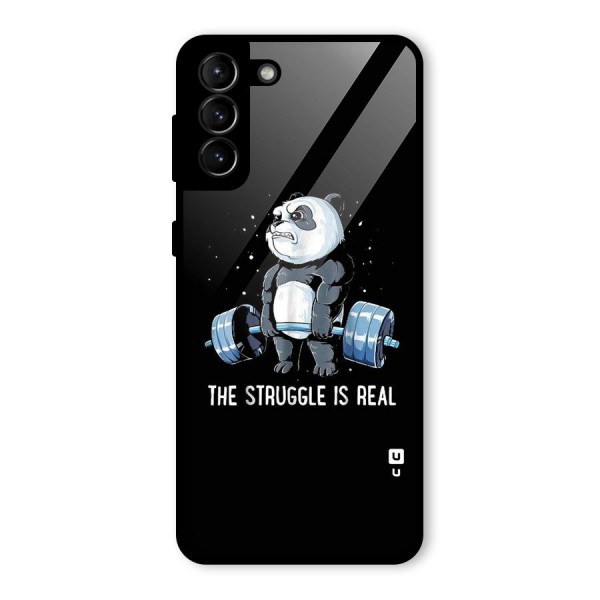 Struggle is Real Panda Glass Back Case for Galaxy S21 Plus
