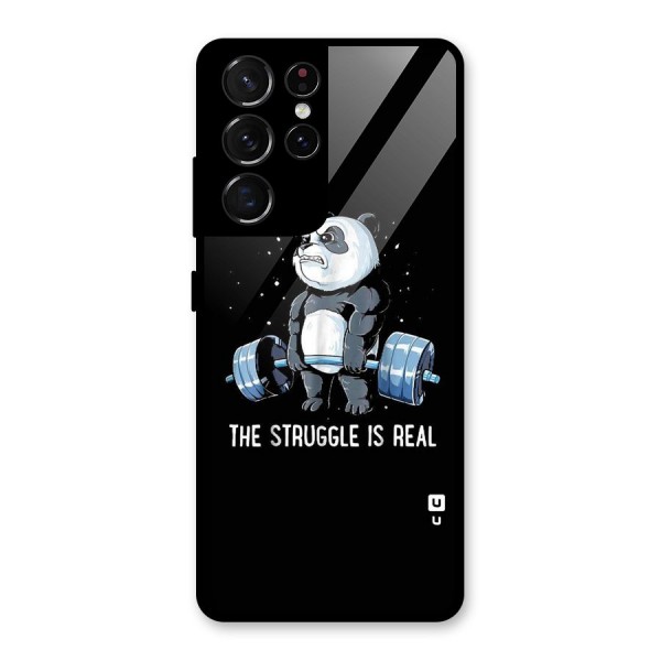 Struggle is Real Panda Glass Back Case for Galaxy S21 Ultra 5G