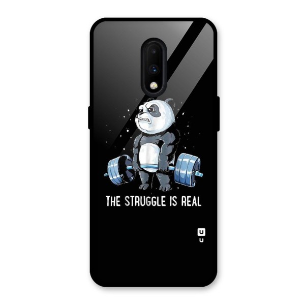 Struggle is Real Panda Glass Back Case for OnePlus 7