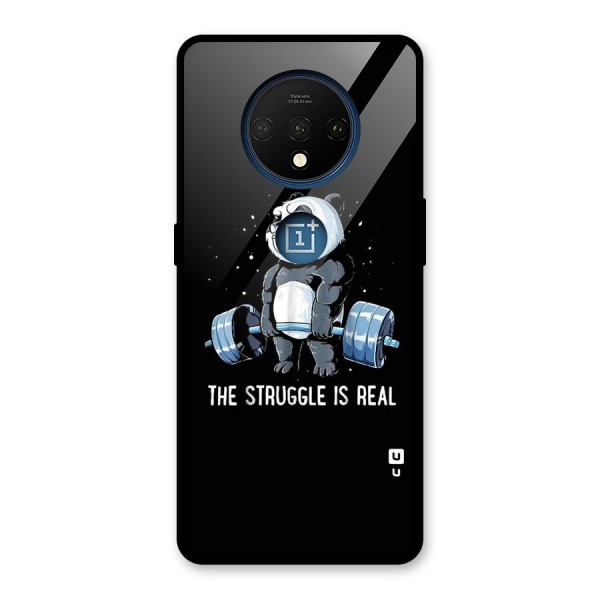 Struggle is Real Panda Glass Back Case for OnePlus 7T