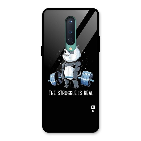 Struggle is Real Panda Glass Back Case for OnePlus 8