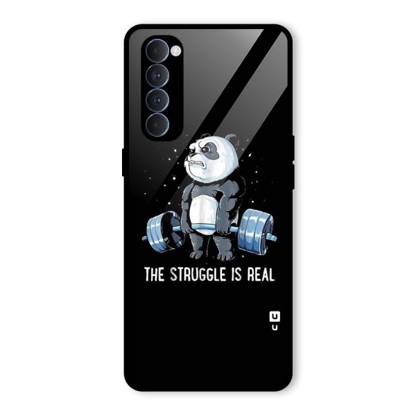 Struggle is Real Panda Glass Back Case for Oppo Reno4 Pro
