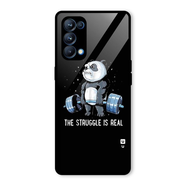 Struggle is Real Panda Glass Back Case for Oppo Reno5 Pro 5G