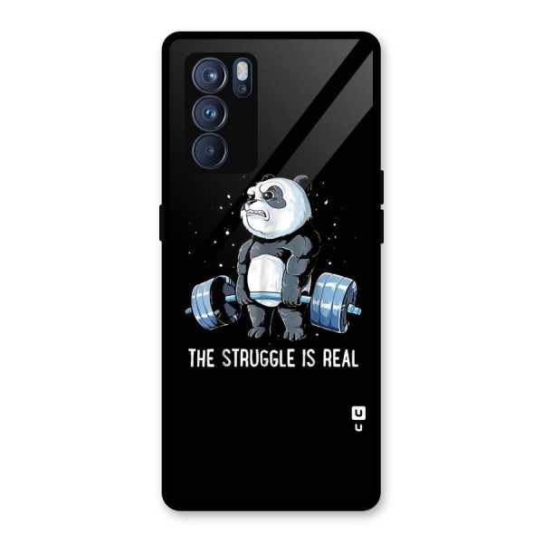 Struggle is Real Panda Glass Back Case for Oppo Reno6 Pro 5G