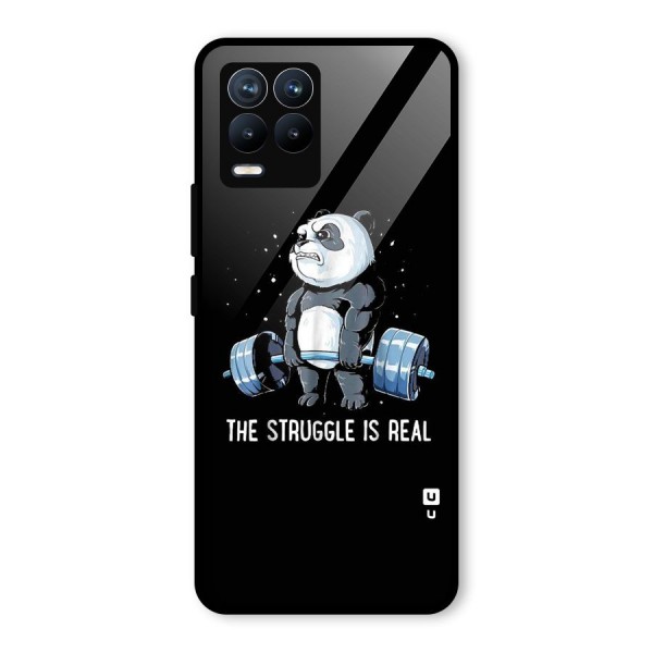 Struggle is Real Panda Glass Back Case for Realme 8