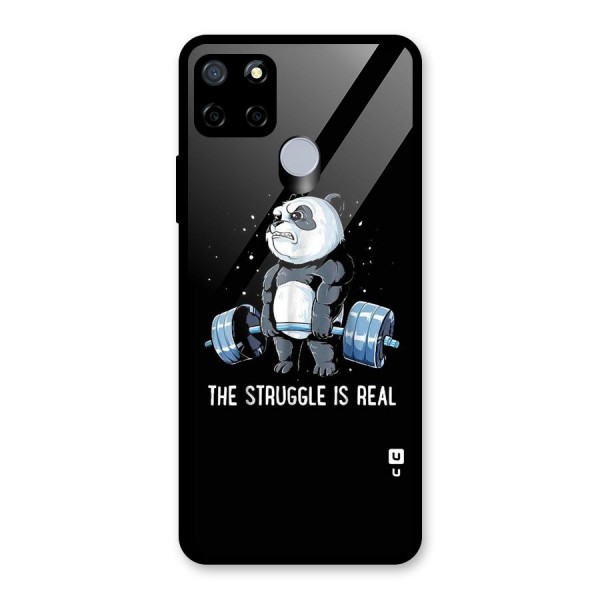 Struggle is Real Panda Glass Back Case for Realme Narzo 20