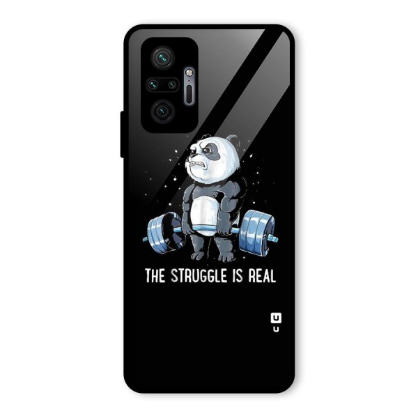 Struggle is Real Panda Glass Back Case for Redmi Note 10 Pro