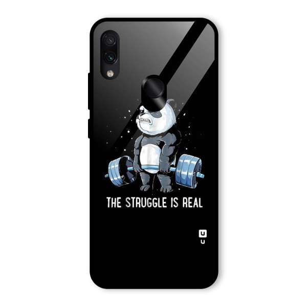 Struggle is Real Panda Glass Back Case for Redmi Note 7S