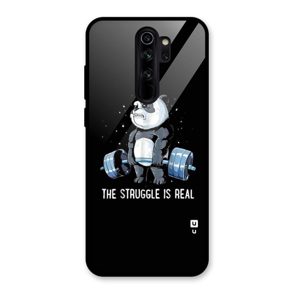 Struggle is Real Panda Glass Back Case for Redmi Note 8 Pro