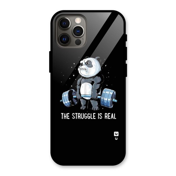 Struggle is Real Panda Glass Back Case for iPhone 12 Pro