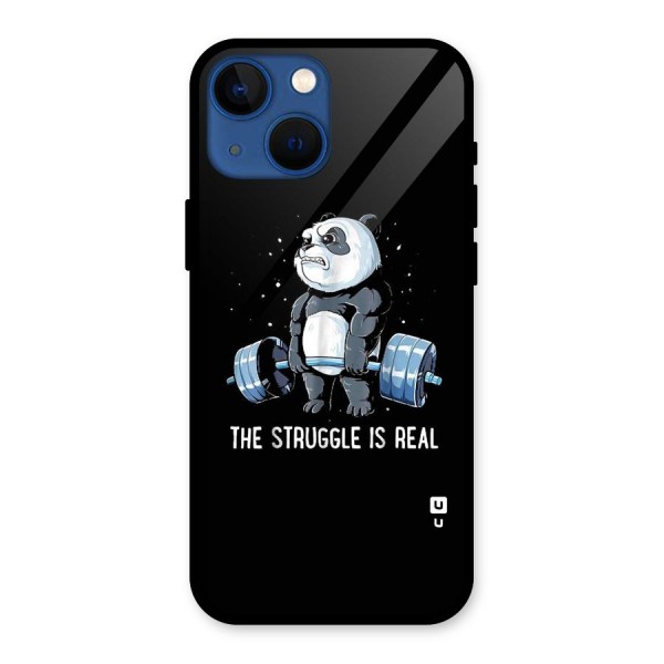 Struggle is Real Panda Glass Back Case for iPhone 13 Mini
