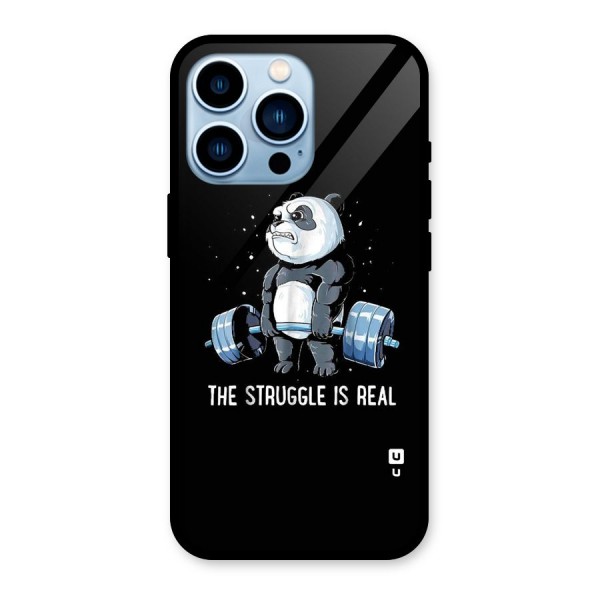 Struggle is Real Panda Glass Back Case for iPhone 13 Pro