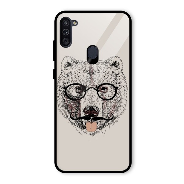 Studious Bear Glass Back Case for Galaxy M11