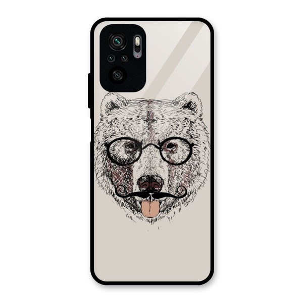 Studious Bear Glass Back Case for Redmi Note 10