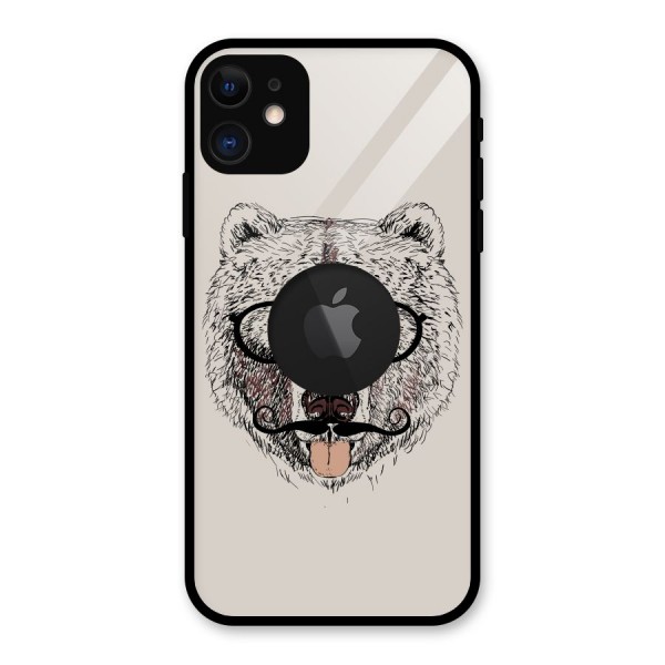 Studious Bear Glass Back Case for iPhone 11 Logo Cut