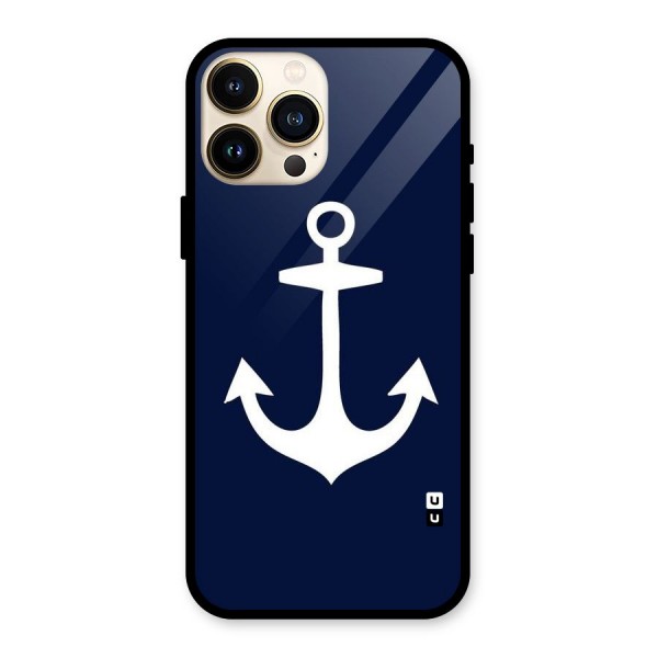 Stylish Anchor Design Glass Back Case for iPhone 13 Pro Max