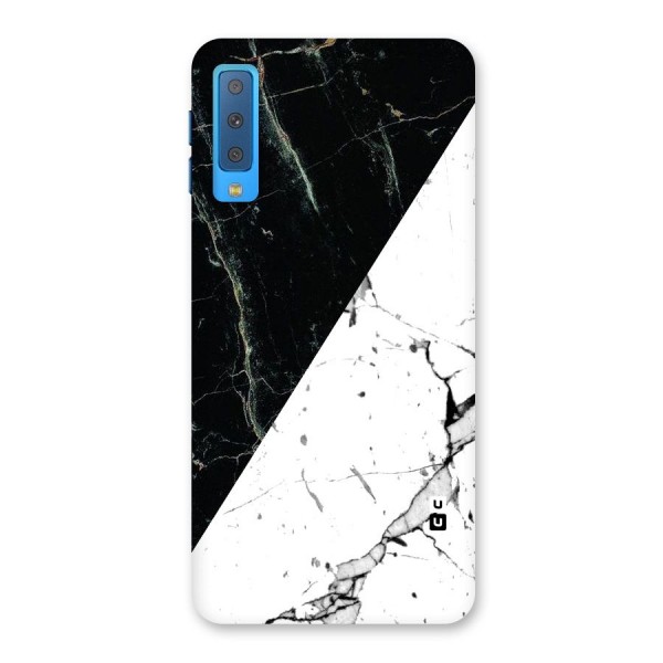 Stylish Diagonal Marble Back Case for Galaxy A7 (2018)