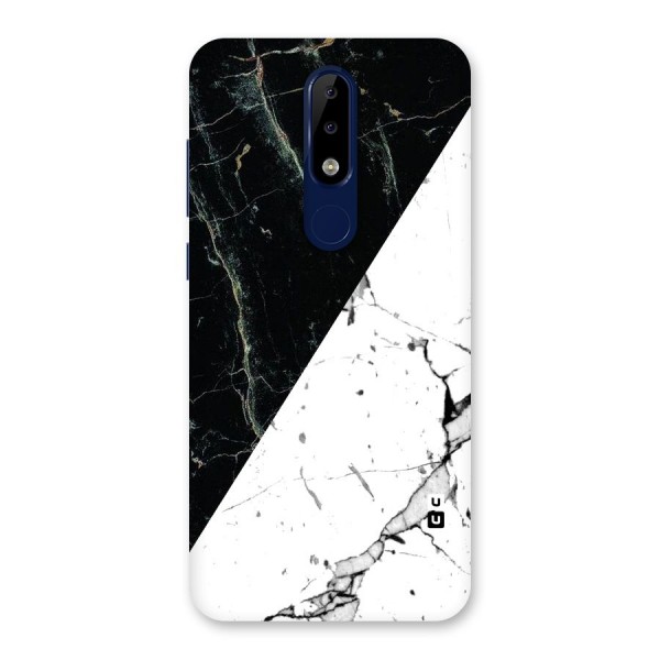 Stylish Diagonal Marble Back Case for Nokia 5.1 Plus