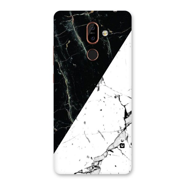 Stylish Diagonal Marble Back Case for Nokia 7 Plus