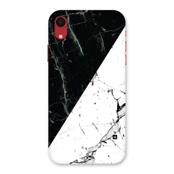 Stylish Diagonal Marble Back Case for iPhone XR