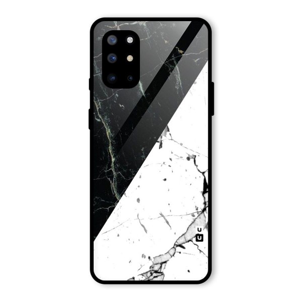 Stylish Diagonal Marble Glass Back Case for OnePlus 8T