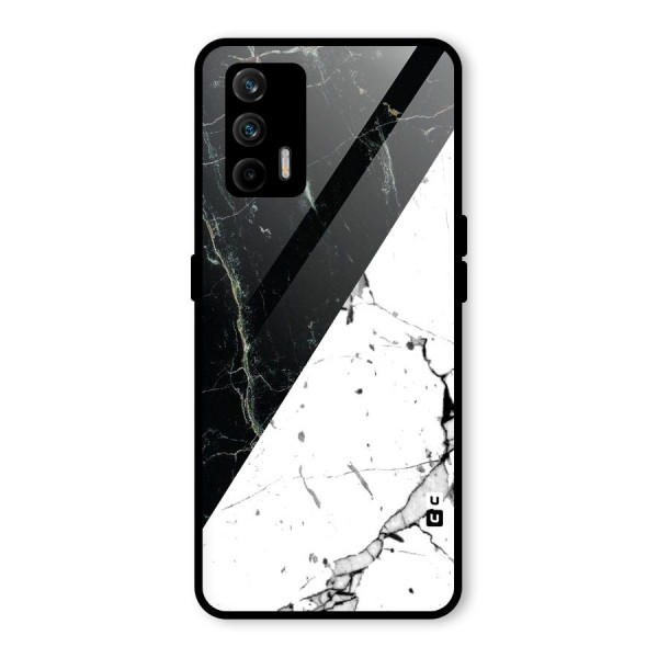 Stylish Diagonal Marble Glass Back Case for Realme X7 Max