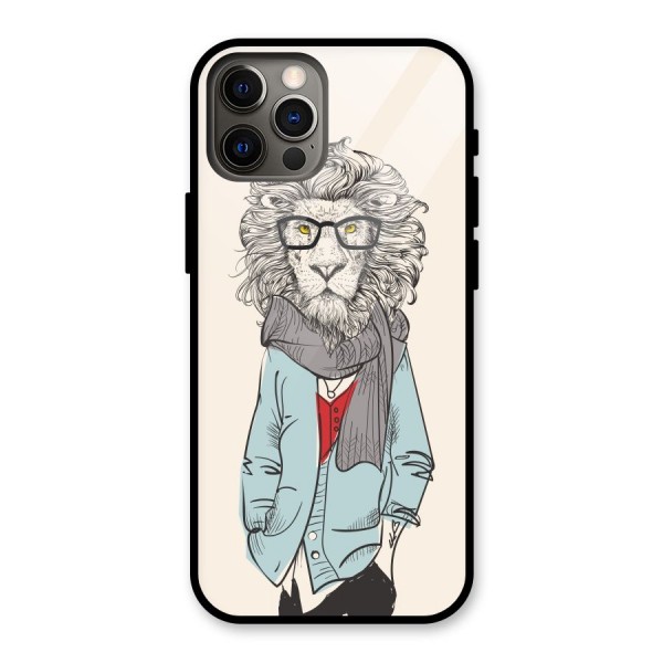 Stylish Lion Glass Back Case for iPhone 12 Pro