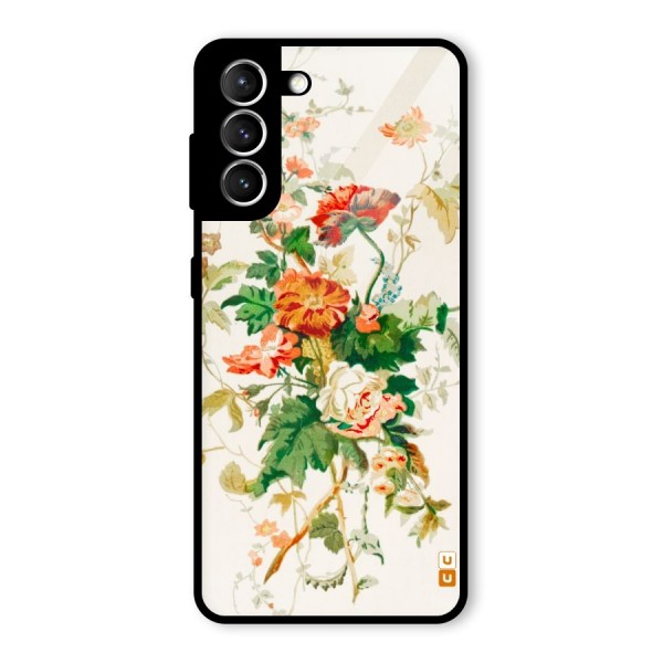 Summer Floral Glass Back Case for Galaxy S21 5G