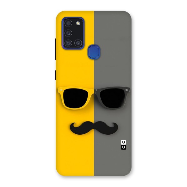 Sunglasses and Moustache Back Case for Galaxy A21s