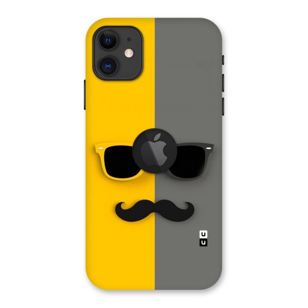 Sunglasses and Moustache Back Case for iPhone 11 Logo Cut