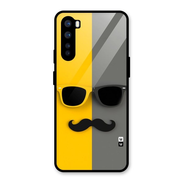 Sunglasses and Moustache Glass Back Case for OnePlus Nord