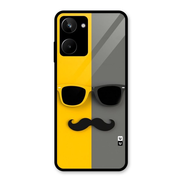 Sunglasses and Moustache Glass Back Case for Realme 10