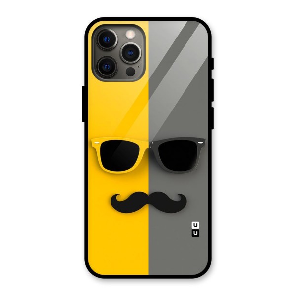 Sunglasses and Moustache Glass Back Case for iPhone 12 Pro Max