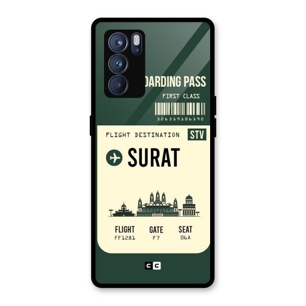 Surat Boarding Pass Glass Back Case for Oppo Reno6 Pro 5G