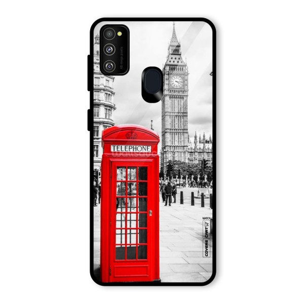 Telephone Booth Glass Back Case for Galaxy M30s