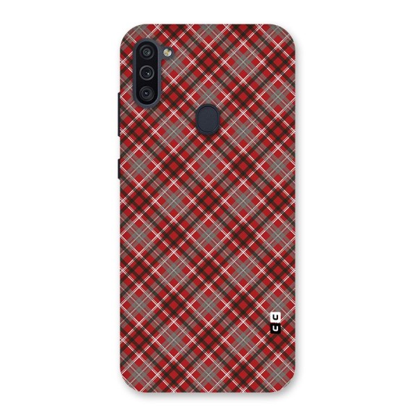 Textile Check Pattern Back Case for Galaxy M11