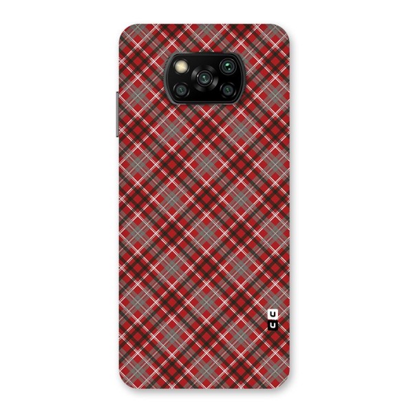 Textile Check Pattern Back Case for Poco X3