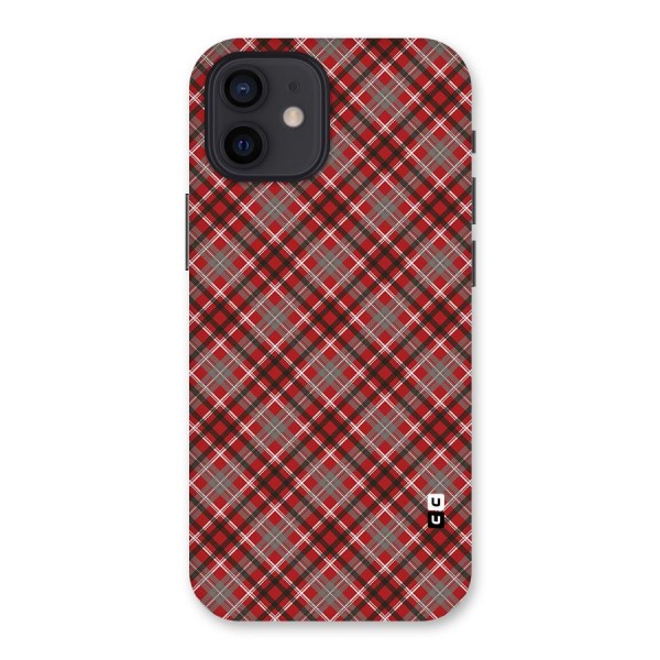 Textile Check Pattern Back Case for iPhone 12