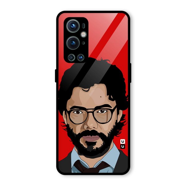 The Professor Illustration Art Glass Back Case for OnePlus 9 Pro