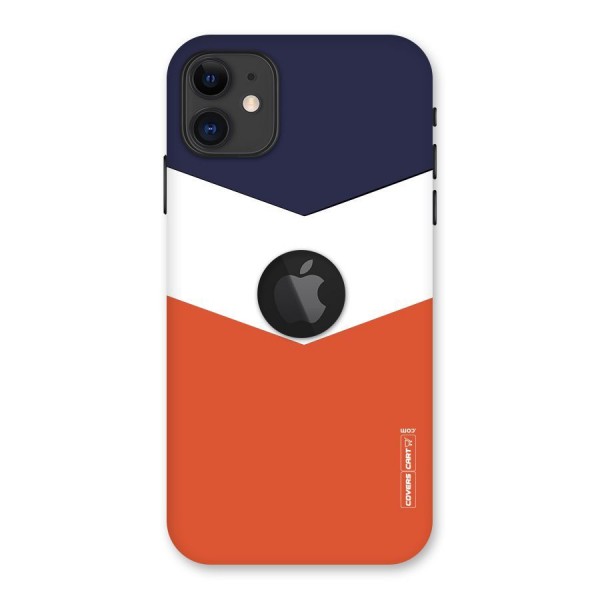 Three Colour Pattern Back Case for iPhone 11 Logo Cut