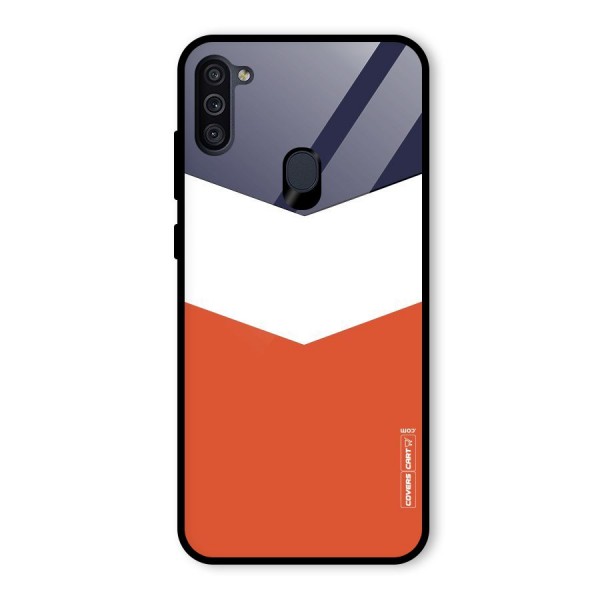 Three Colour Pattern Glass Back Case for Galaxy M11