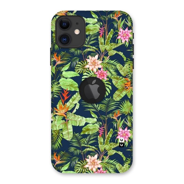 Tiny Flower Leaves Back Case for iPhone 11 Logo Cut
