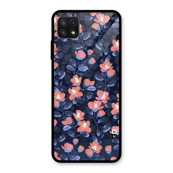 Tiny Peach Flowers Glass Back Case for Galaxy A22 5G