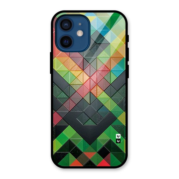 Too Much Colors Pattern Glass Back Case for iPhone 12 Mini