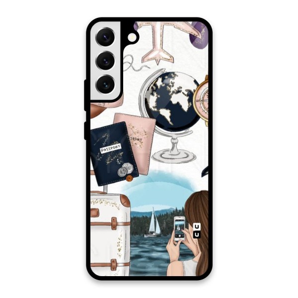 Travel Diaries Glass Back Case for Galaxy S22 Plus 5G