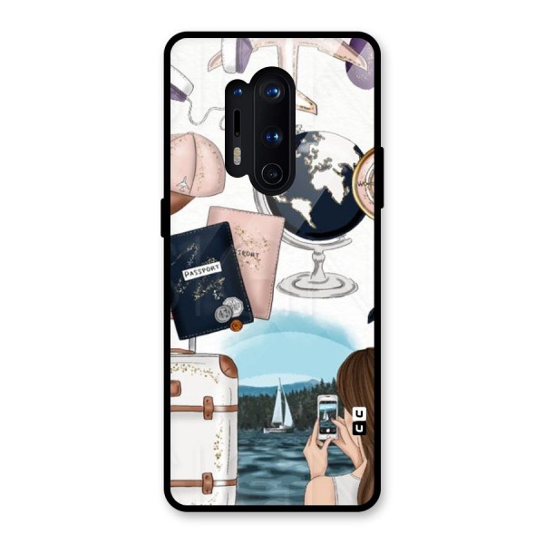 Travel Diaries Glass Back Case for OnePlus 8 Pro